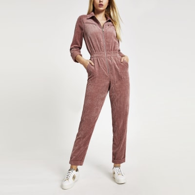 pink corduroy jumpsuit