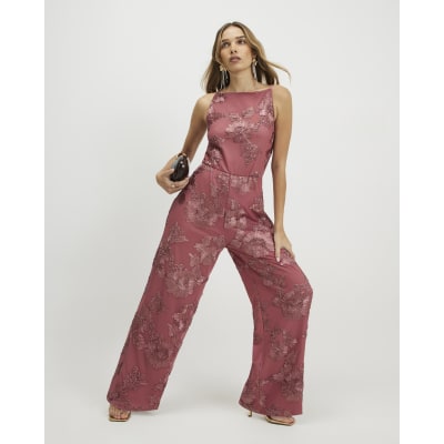 Pink Cornelli Halter Jumpsuit