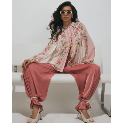Cotton Floral Broderie Trim Shirt