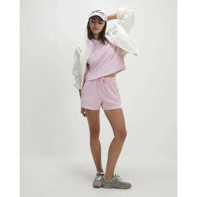 Pink Cotton Loopback Shorts