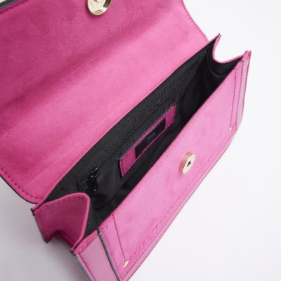 Pink cross body bag River Island