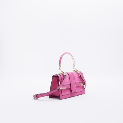 Pink cross body bag River Island
