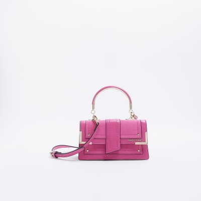 Pink cross body bag River Island