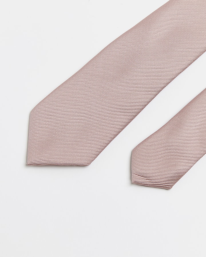 Pink diagonal twill tie