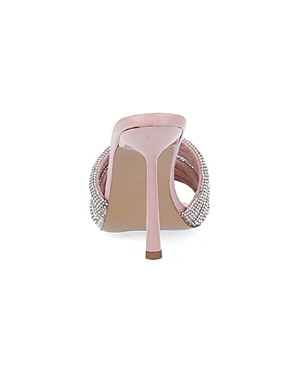 360 degree animation of product Pink diamante heeled mules frame-9