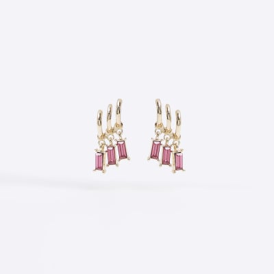 Pink earrings sales river island