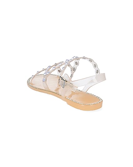 360 degree animation of product Pink diamante jelly sandals frame-7