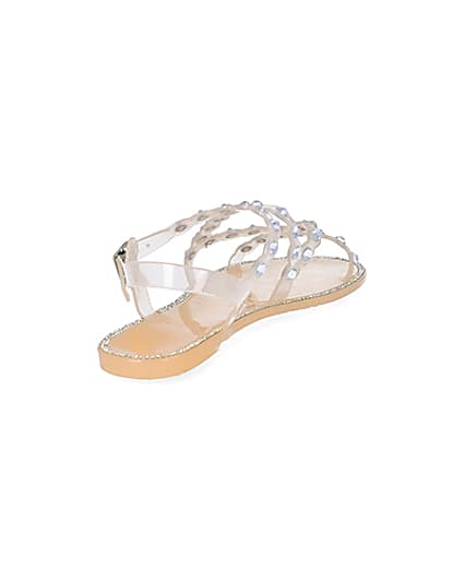 360 degree animation of product Pink diamante jelly sandals frame-11