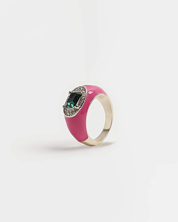 Pink diamante ring