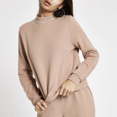 river island pink sweatshirt