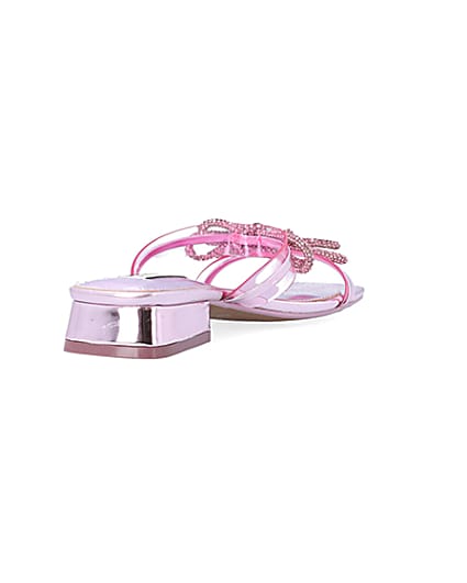 360 degree animation of product Pink embellished bow sandals frame-11