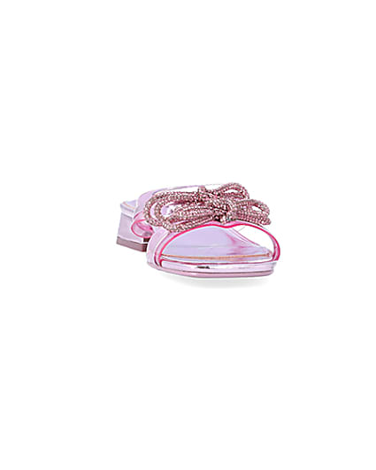 360 degree animation of product Pink embellished bow sandals frame-20