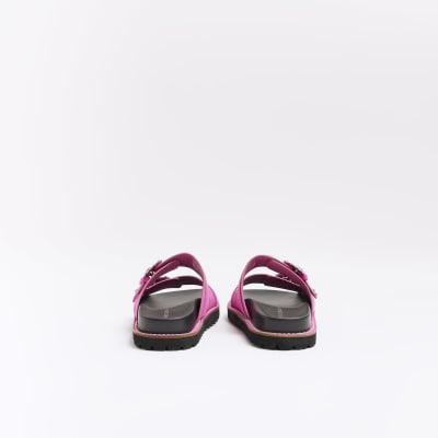 Pink embellished buckle slides