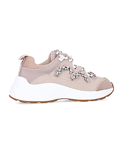 360 degree animation of product Pink embellished chunky trainers frame-14