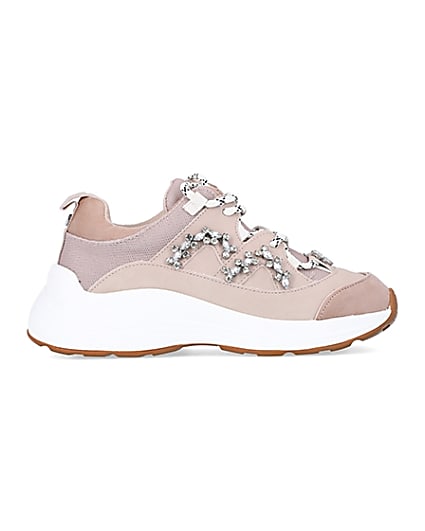 360 degree animation of product Pink embellished chunky trainers frame-15