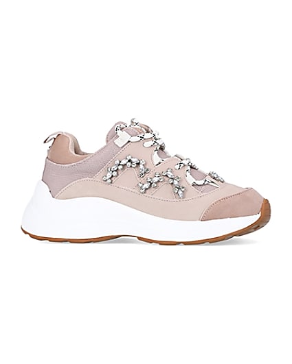 360 degree animation of product Pink embellished chunky trainers frame-16