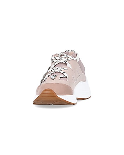 360 degree animation of product Pink embellished chunky trainers frame-22