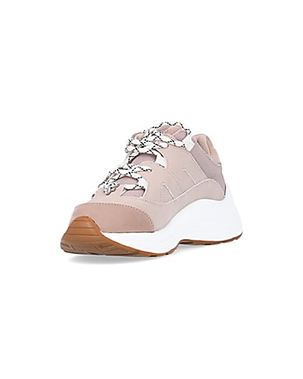 360 degree animation of product Pink embellished chunky trainers frame-23
