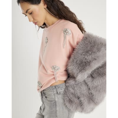 Pink Embellished Sweatshirt