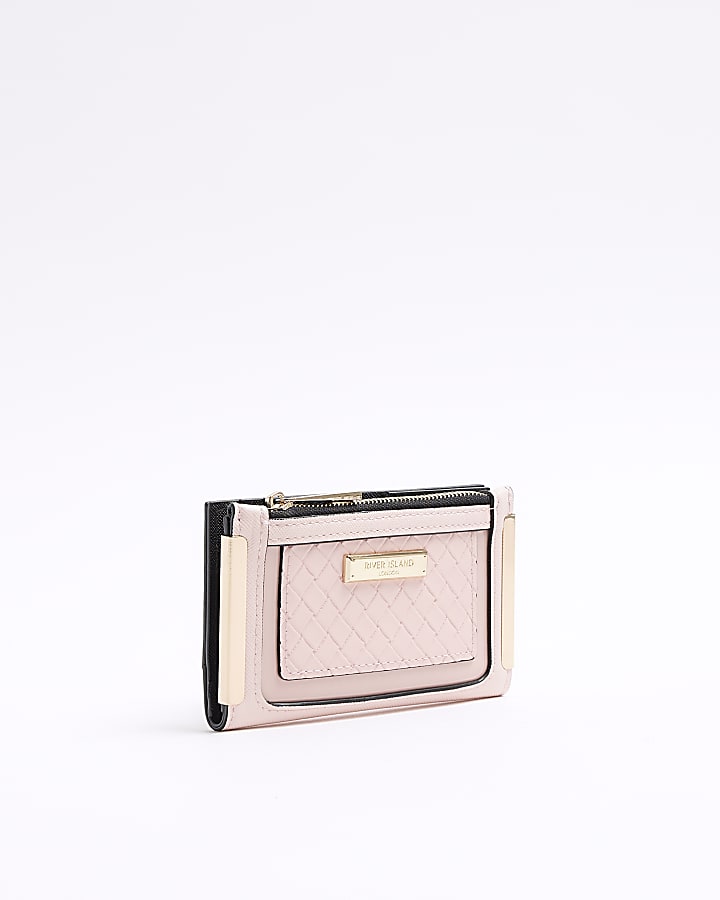 Pink embossed weave purse | River Island