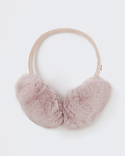Pink faux fur earmuffs