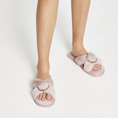 pink crossover slippers