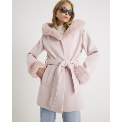 herlipto, 🏷️Fleur Shearling Boa Coat -misty pink-, 大き目な