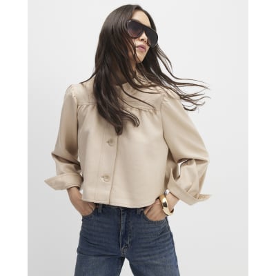 Pink Faux Suede Long Sleeve Jacket