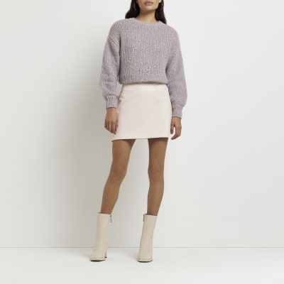 Grey suede clearance skirt river island