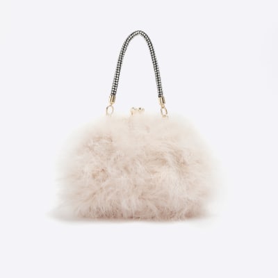 River island fur purse online