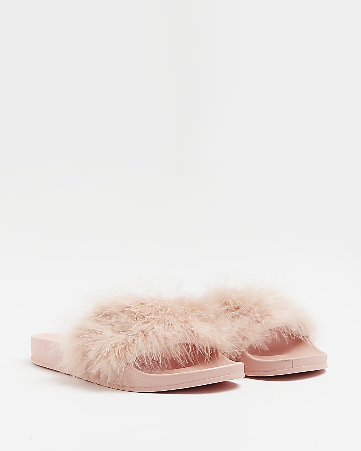 Pink feather sliders