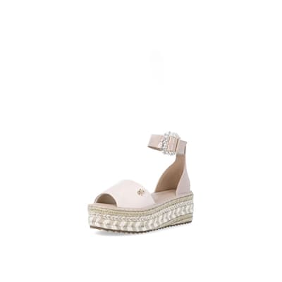 River island beige sale studded flatform espadrille wedges