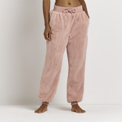 pink fleece joggers