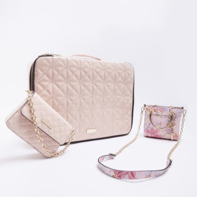 Pink floral cross body bag bundle