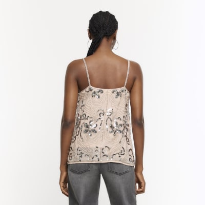 Womens Blumarine pink Crystal-Embellished Cami Top