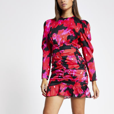 river island pink floral dress
