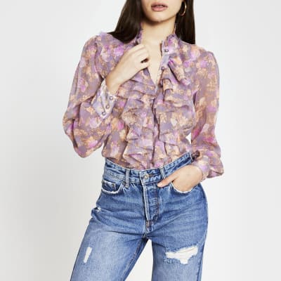 river island ruffle top