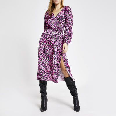 river island floral wrap dress