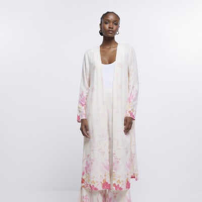 Pink Floral Print Kimono | River Island