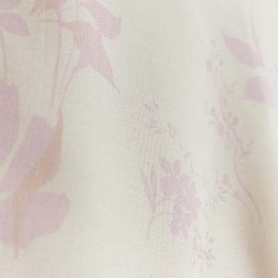Pink Floral Print Wide Leg Trousers