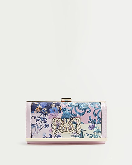 Pink floral purse