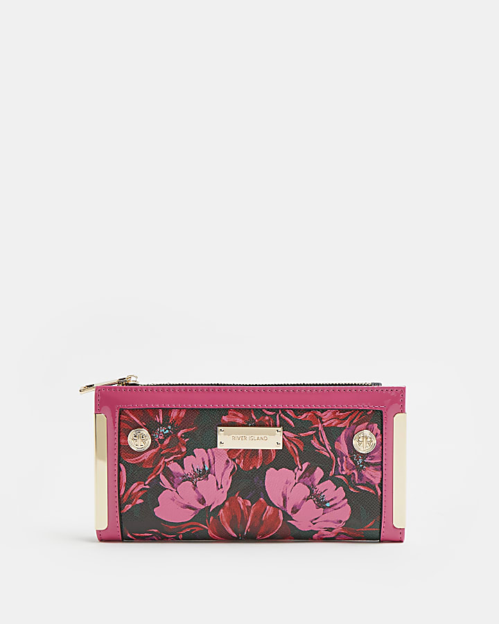 Pink floral purse