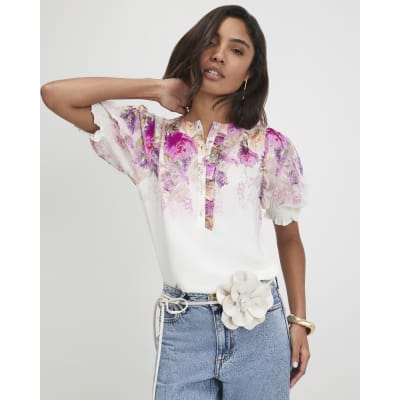 Floral Short Sleeve Blouse