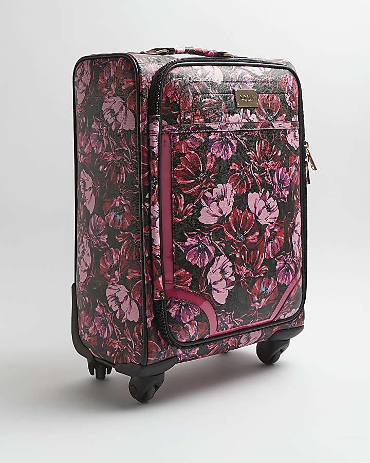 Pink floral suitcase