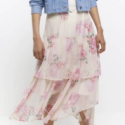 Pink midi 2024 skirt river island