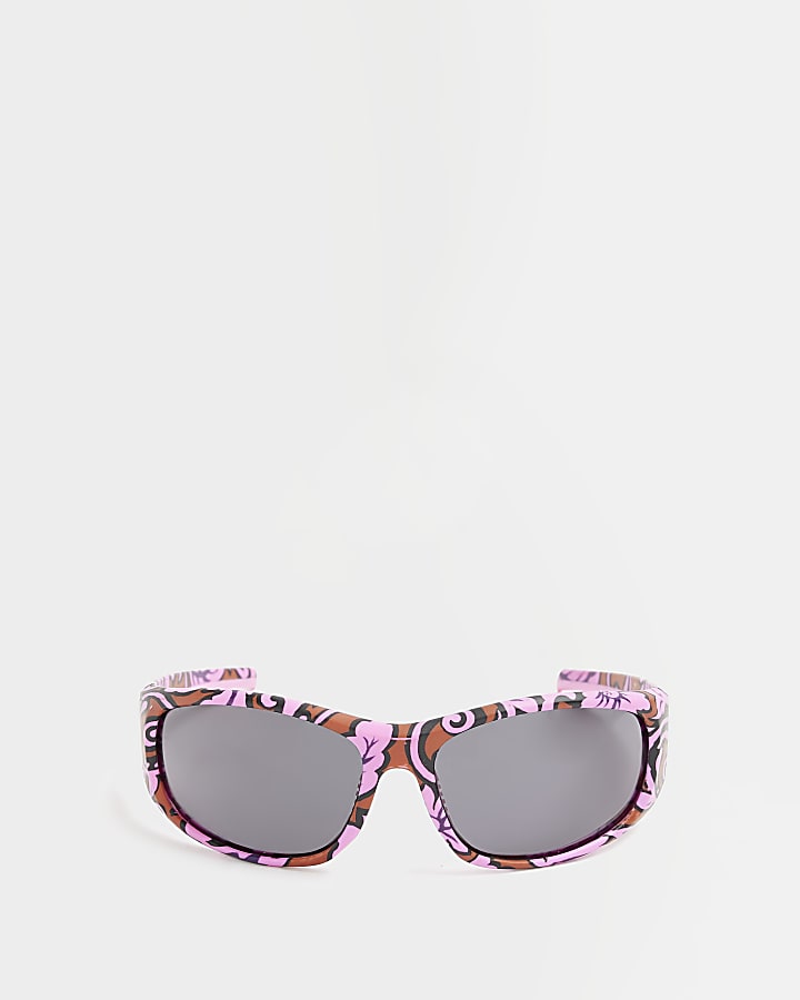 Pink floral visor sunglasses