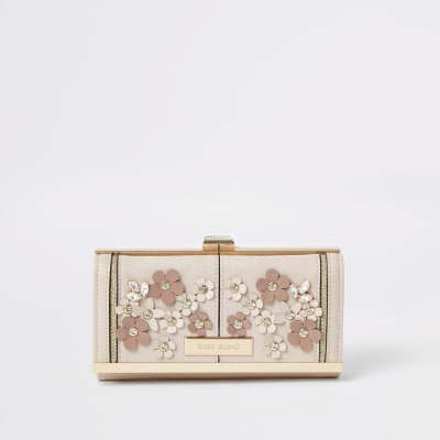 river island rose gold purse