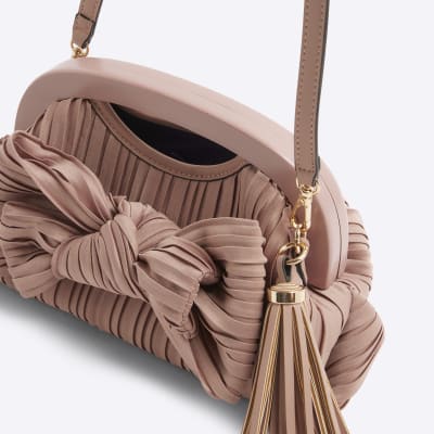 Pink clutch bag river island on sale