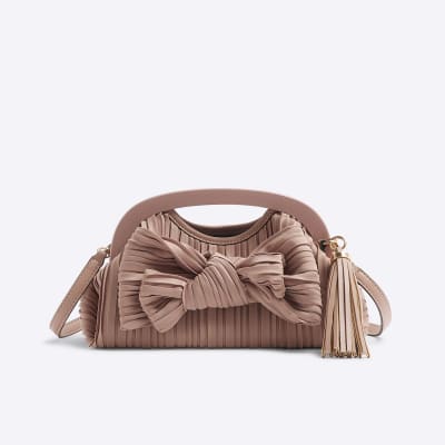 Pink clutch bag river island on sale