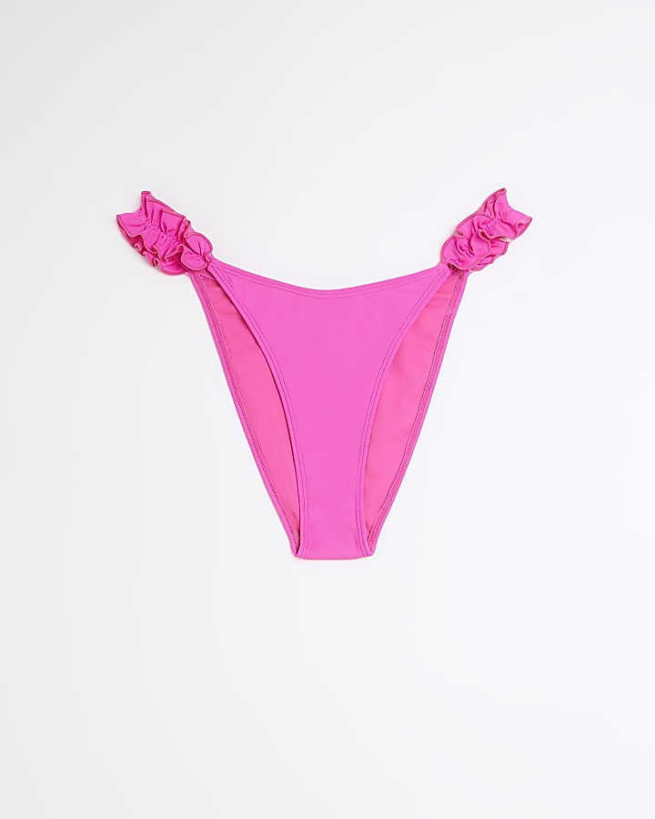 Pink frill bikini bottoms